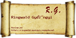 Ringwald Gyöngyi névjegykártya