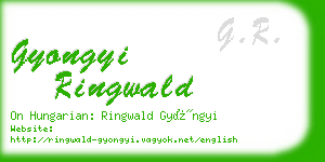 gyongyi ringwald business card